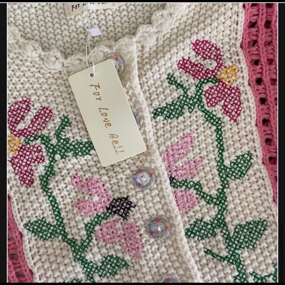 Pretty in Pink Crochet Cardigan NWT - Picture 10 of 11